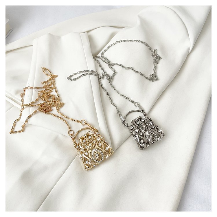Cubic Zirconia 18K Gold Silver Banquet Shoulder Chain Small Bag Bulk