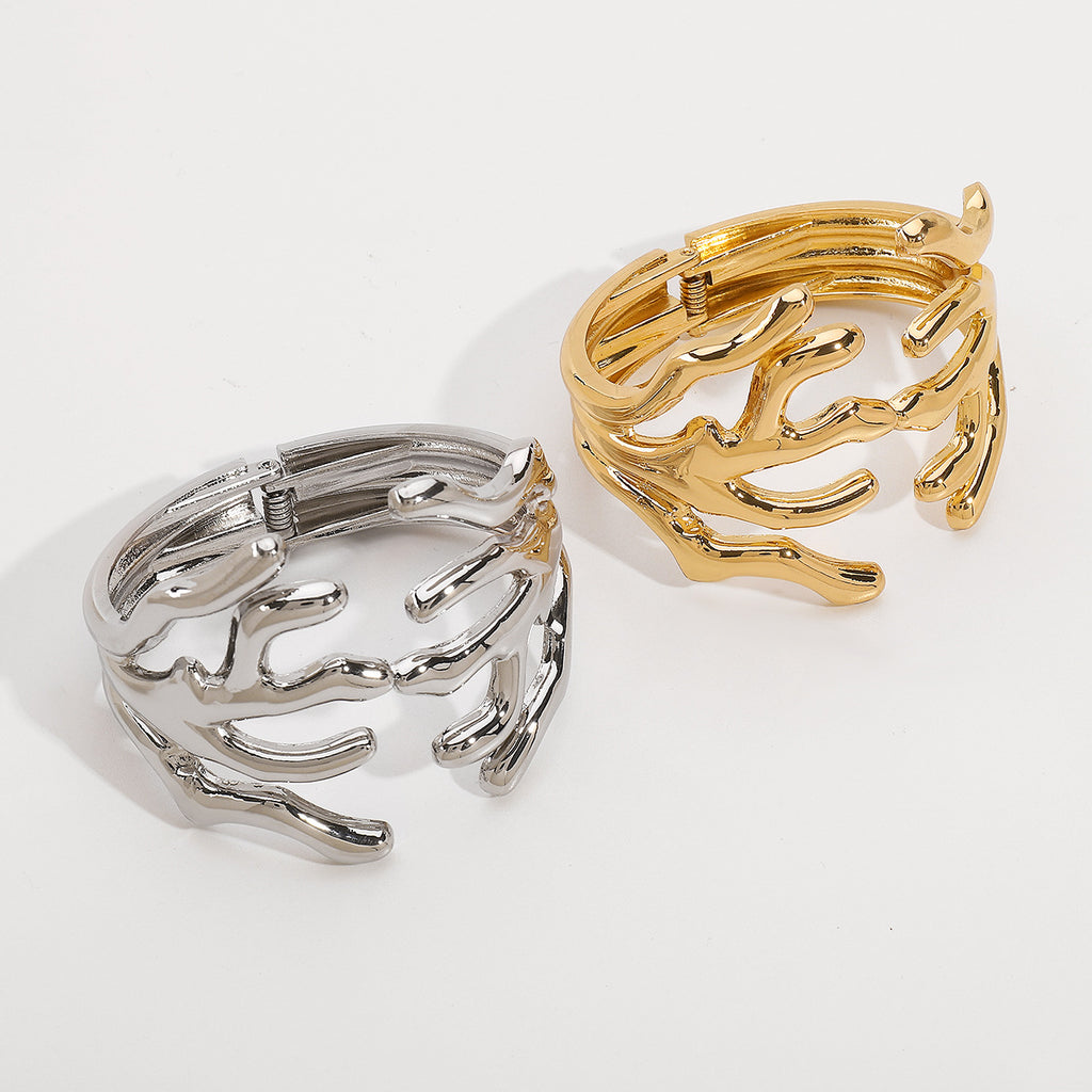 Tree Root 18K Gold Silver Anti Tarnish Openable Kada Bracelet Bulk