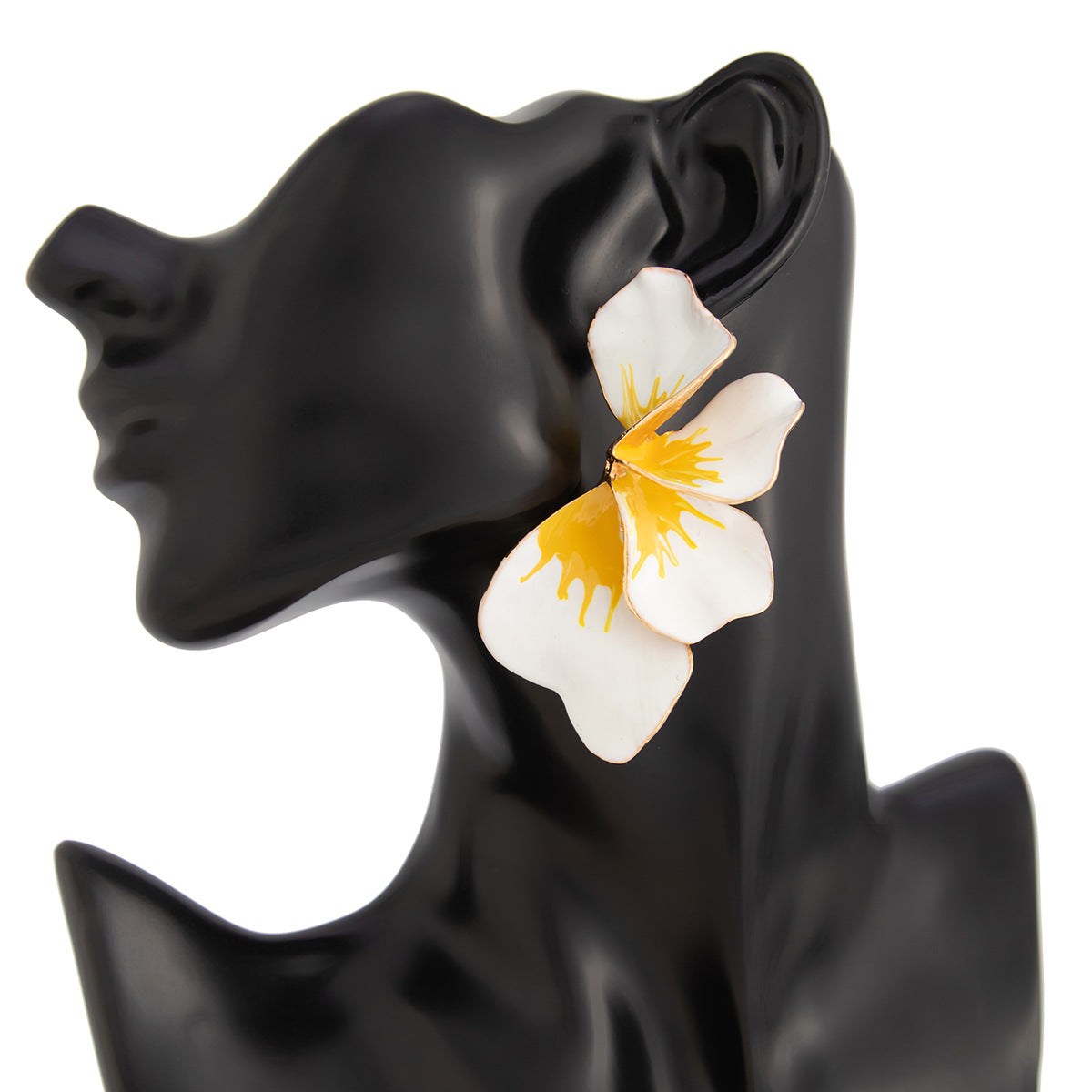 Floral Flower Leaf 18K Gold White Pink Yellow Dangler Earring Bulk