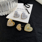 Heart 18K Gold Silver CZ Anti Tarnish Stud Earring Pair Bulk