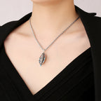 Oval Face Red Green Oxidised Silver Anti Tarnish Pendant Chain Bulk