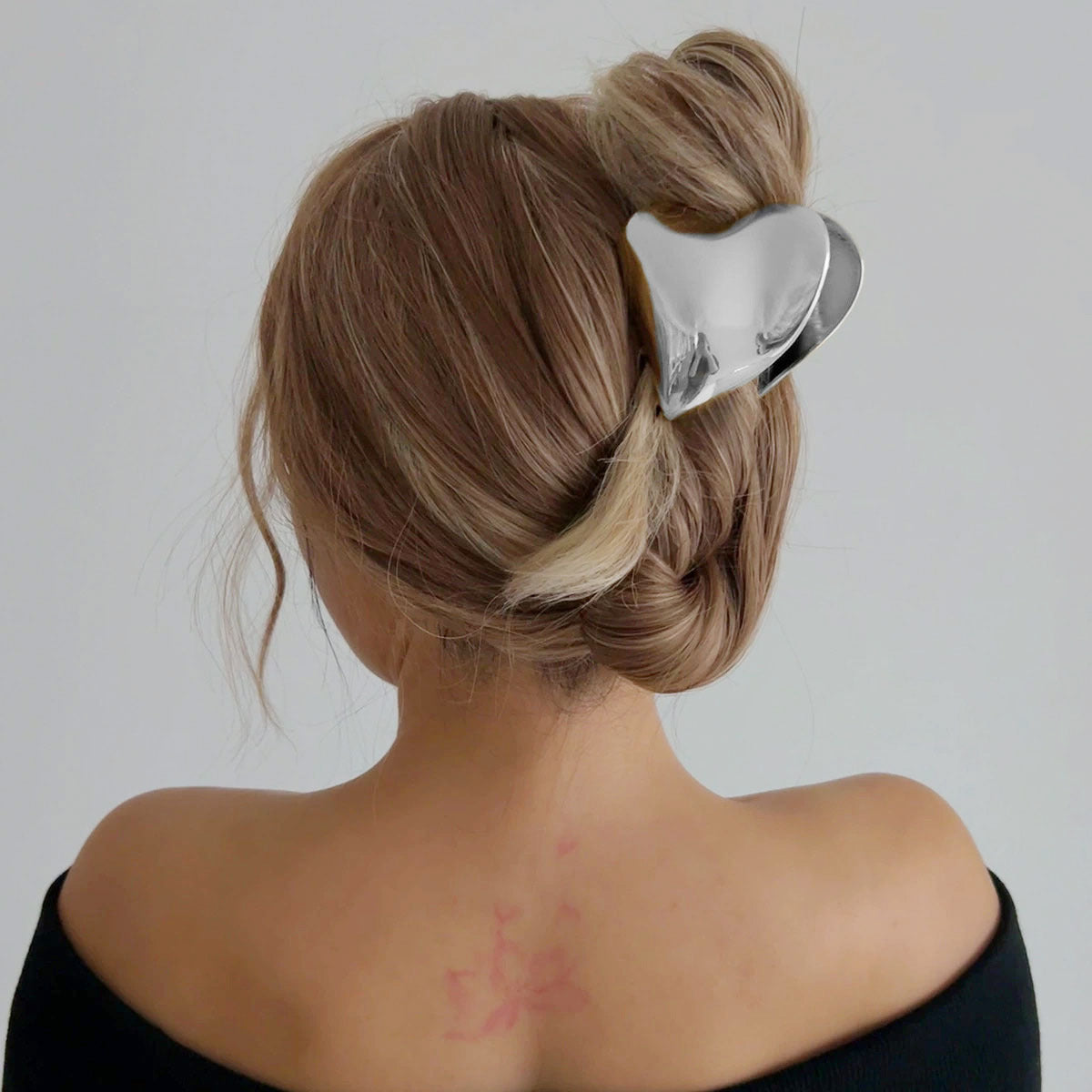 Modern Sculpted Heart Silver Plated Plain Alloy Hair Accessories Bulk