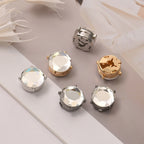Round CZ 8K Gold White Anti Tarnish Single Shirt Button Cover Bulk