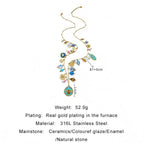 Luxury Multi Color Turquoise Gold Plated Beads Copper Necklace Bulk