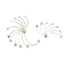 Designer Fan-Shaped Gold Plated Pearl Hoop Earrings For Women Bulk