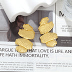 Beaten Finish Joint Leaf Part Gold Anti Tarnish Dangler Earring Bulk