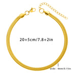 18K Gold Stainless Steel Anti Tarnish Snake Slim Chain Anklet Bulk