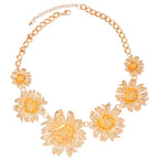 Floral Flower Yellow Gold Anti Tarnish Necklace Clavicle Chain Bulk