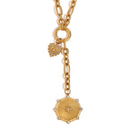 Wheel Heart 18k Gold Stainless Steel Anti Tarnish Necklace Pendant Chain For Women