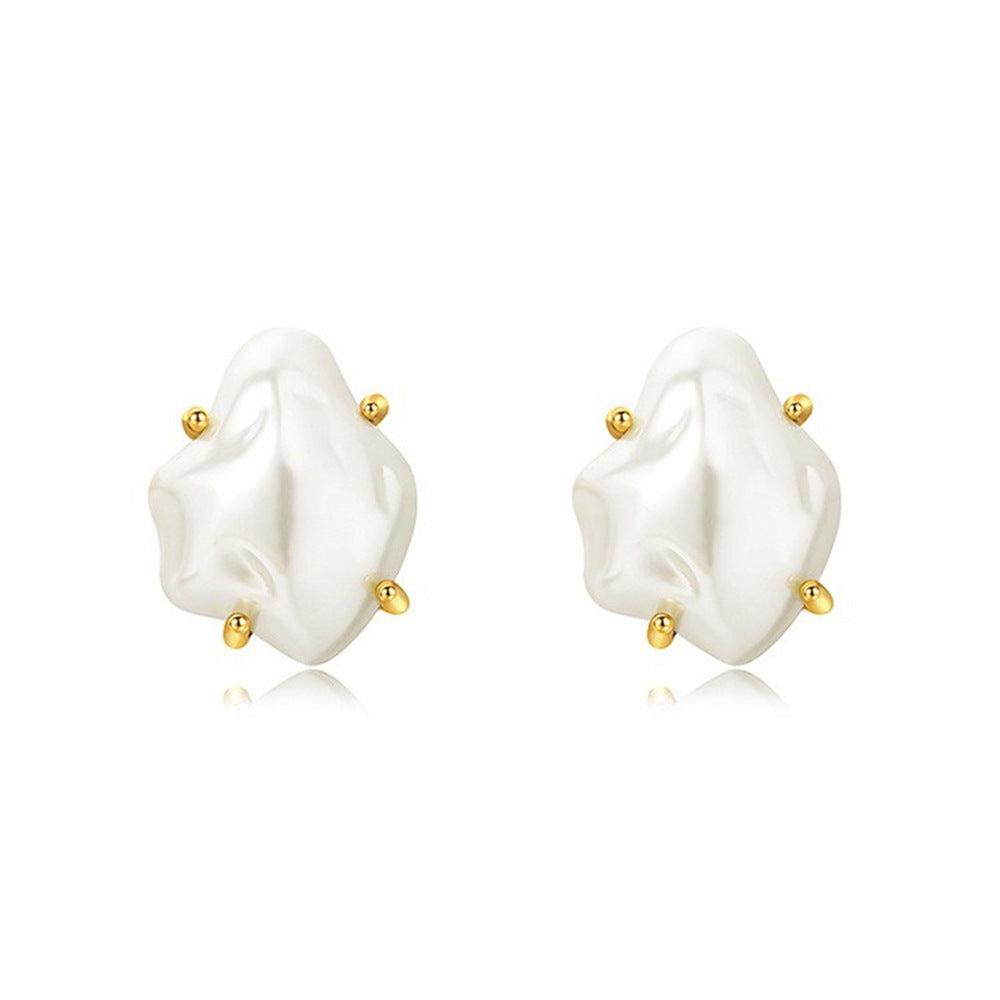 Pearl 18K Gold Plated Anti Tarnish Stud Earring For Women Bulk