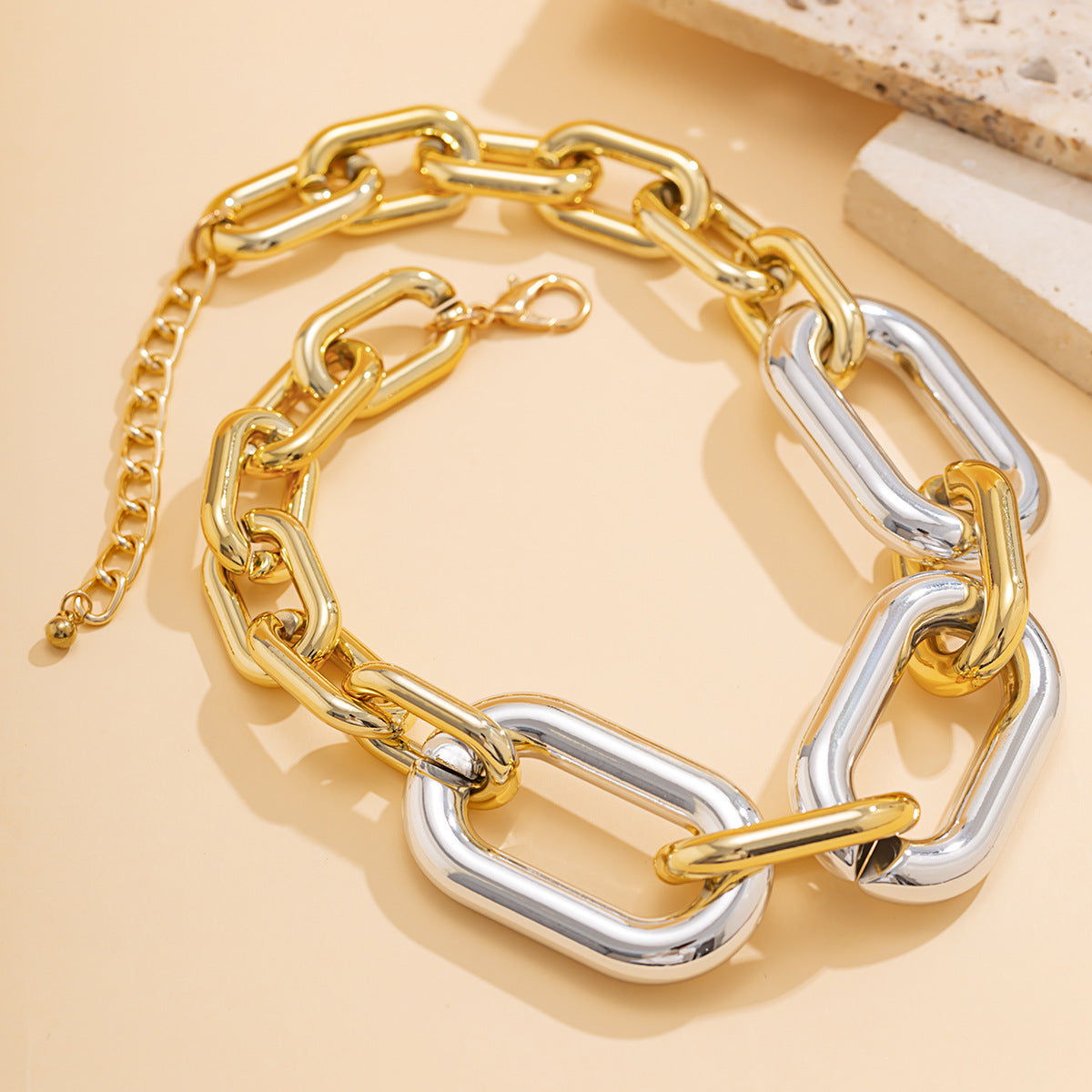 Two Tone Link Silver Gold Anti Tannish Necklace For Women Bulk