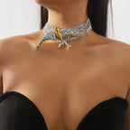Bird Rhinestone 18K Gold Silver Anti Tarnish Choker Necklace Bulk