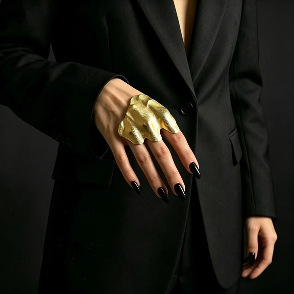 Gold Silver Plain Adjustable Cocktail Ring For Women Bulk Secondary image