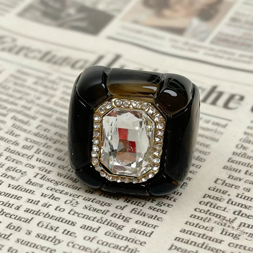 Designer Multi Color Enamel Gold Plated Square Cocktail Ring Bulk
