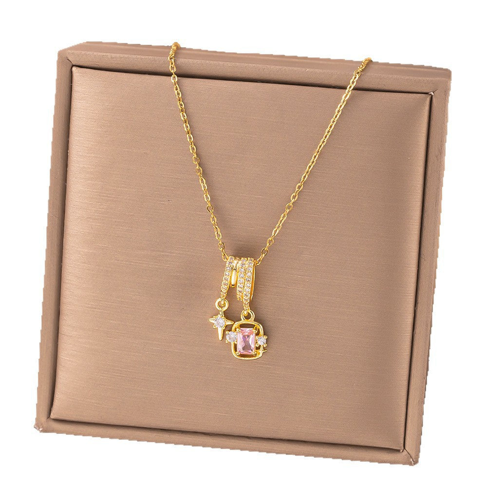 Multi Color Designer Multi Charm Gold CZ Stainless Steel Pendant Bulk