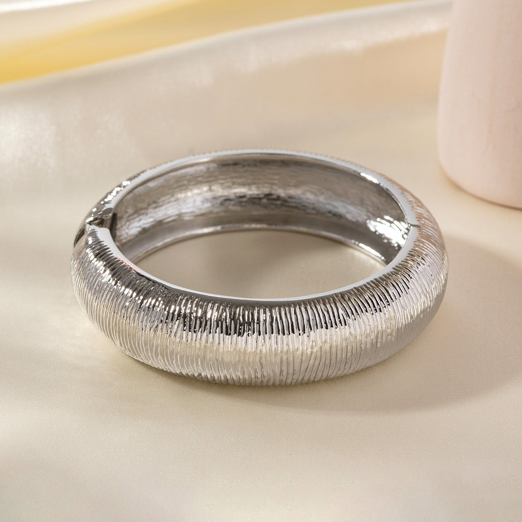 Wrinkled 18K Gold Silver Anti Tarnish Openable Kada Bracelet Bulk