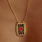 Heart CZ 18K Gold Red Black Anti Tarnish Necklace Pendant Chain Bulk