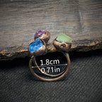Amethyst Green Blue Purple Crystal Adjustable Ring For Women Bulk