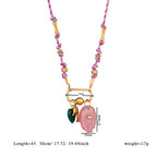 Hamsa Evil Eye Gold Pink Green Blue Black Beads Threads Necklace Bulk
