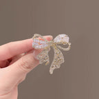 Gold Bow Cubic Zirconia Copper Anti Tarnish Brooch For Women Bulk