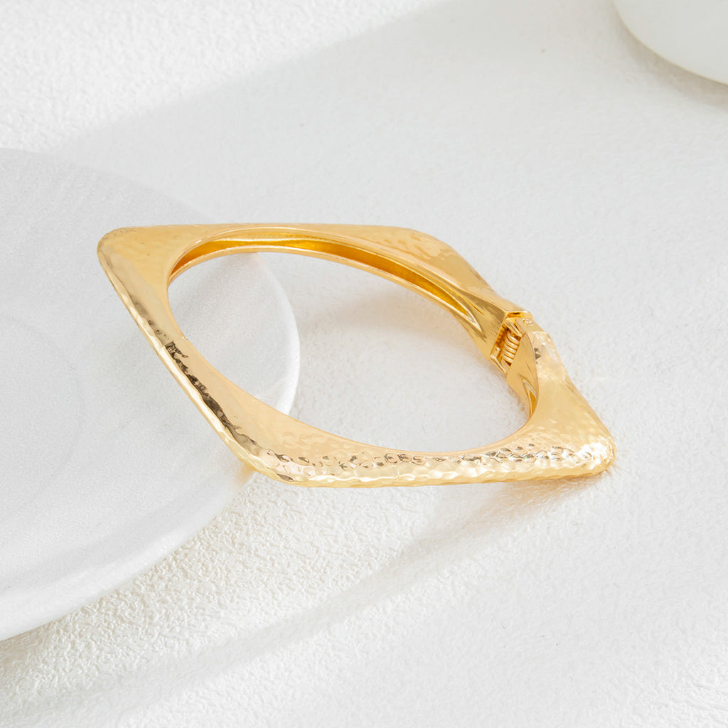 Glossy Finish Square Round 18K Gold Silver Openable Kada Bracelet Bulk