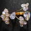 Flower Solitaire Gold Silver Anti Tarnish Dual Finger Ring Bulk