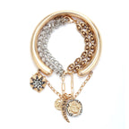 Designer Dual Tone Charm Gold Silver Plated Beads Bracelet Wholesale