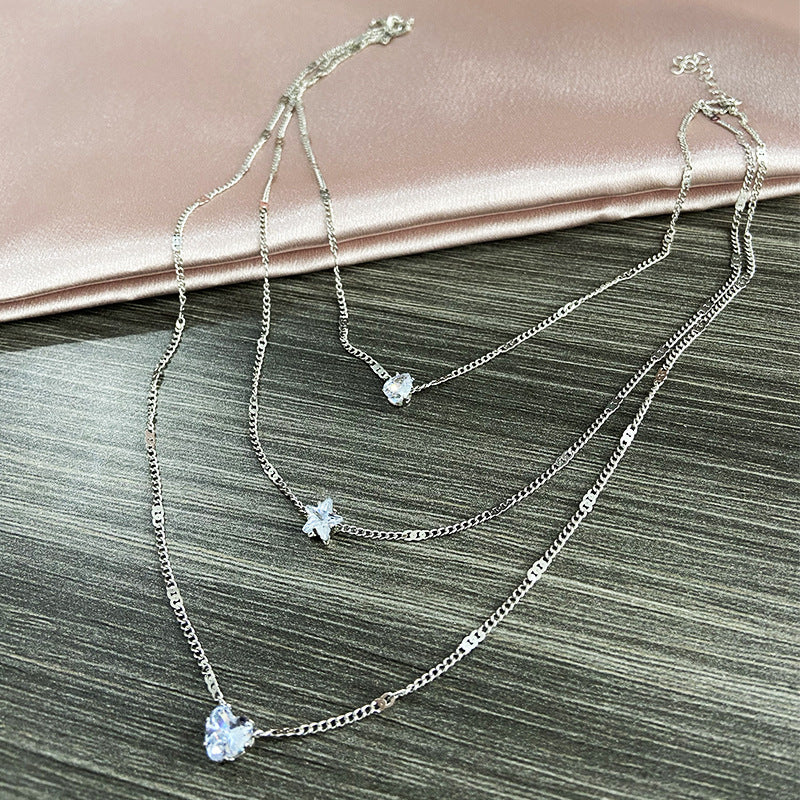 Drop Star Heart Solitaire Gold Anti Tarnish Layer Necklace Chain Bulk