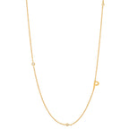 Initial Alphabets Letters 18K Gold Cubic Zirconia Stainless Steel Anti Tarnish Necklace For Women