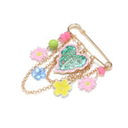 Multi Color Leaf Flower Gold Enamel Brooch For Women Bulk