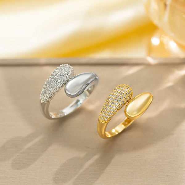 Bulk Wrap Design Gold Silver Plated CZ Copper Adjustable Fancy Ring Main image