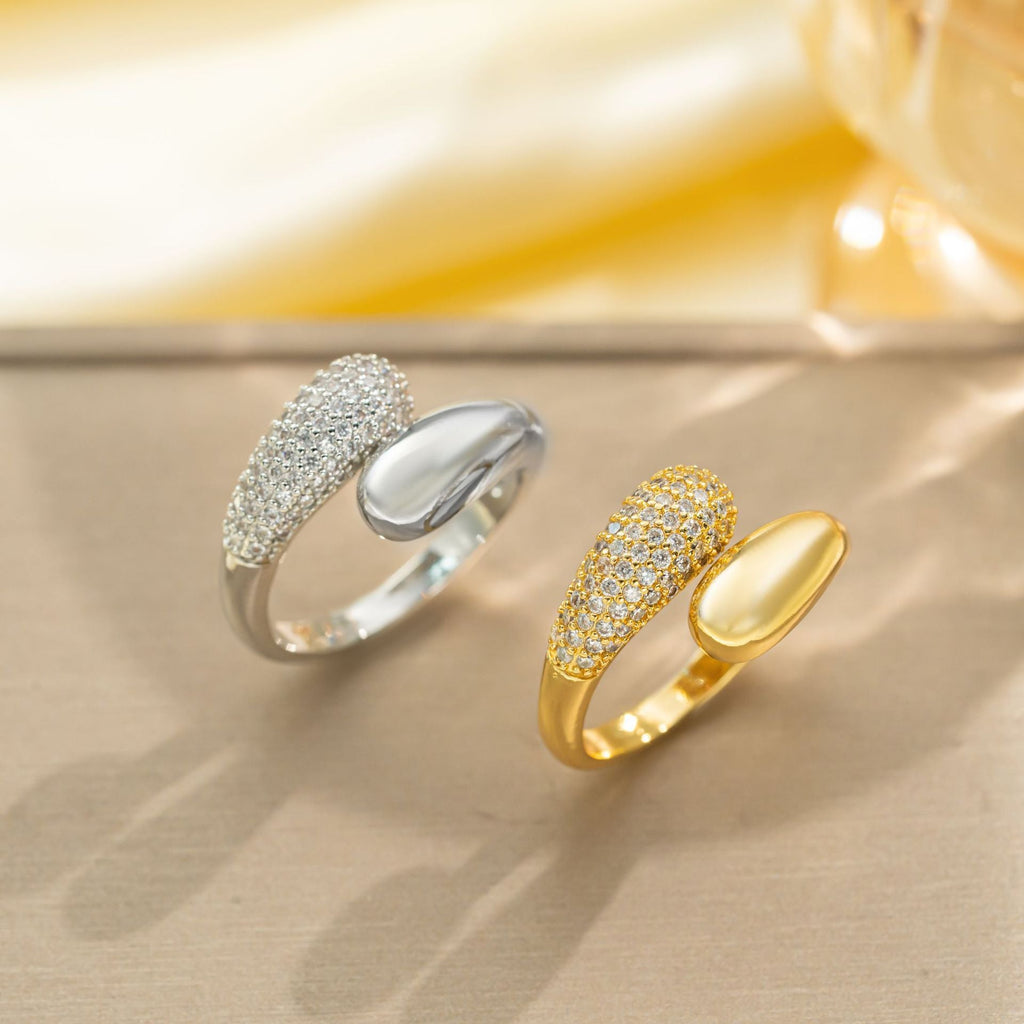 Bulk Wrap Design Gold Silver Plated CZ Copper Adjustable Fancy Ring