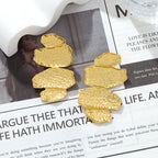 Beaten Finish Joint Leaf Part Gold Anti Tarnish Dangler Earring Bulk