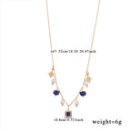 Pearl Star Blue Beads Charm Necklace Pendant Chain For Women Bulk