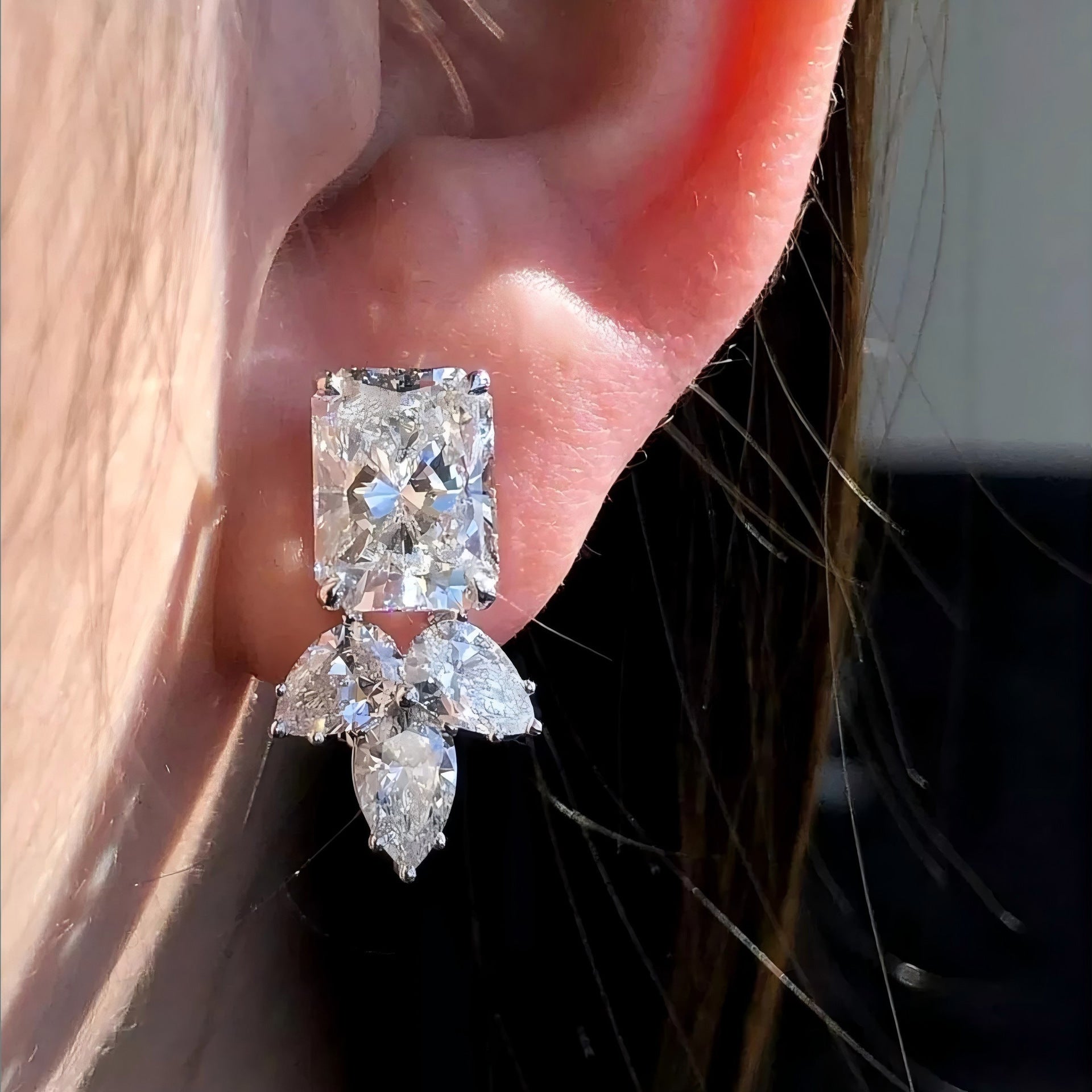 Solitaire Silver Cubic Zirconia Anti Tarnish Stud Earring Women Bulk