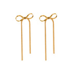 Bow Ribbon Knotted 18K Gold Plated Anti Tarnish Necklace Earring Bracelet Set For women