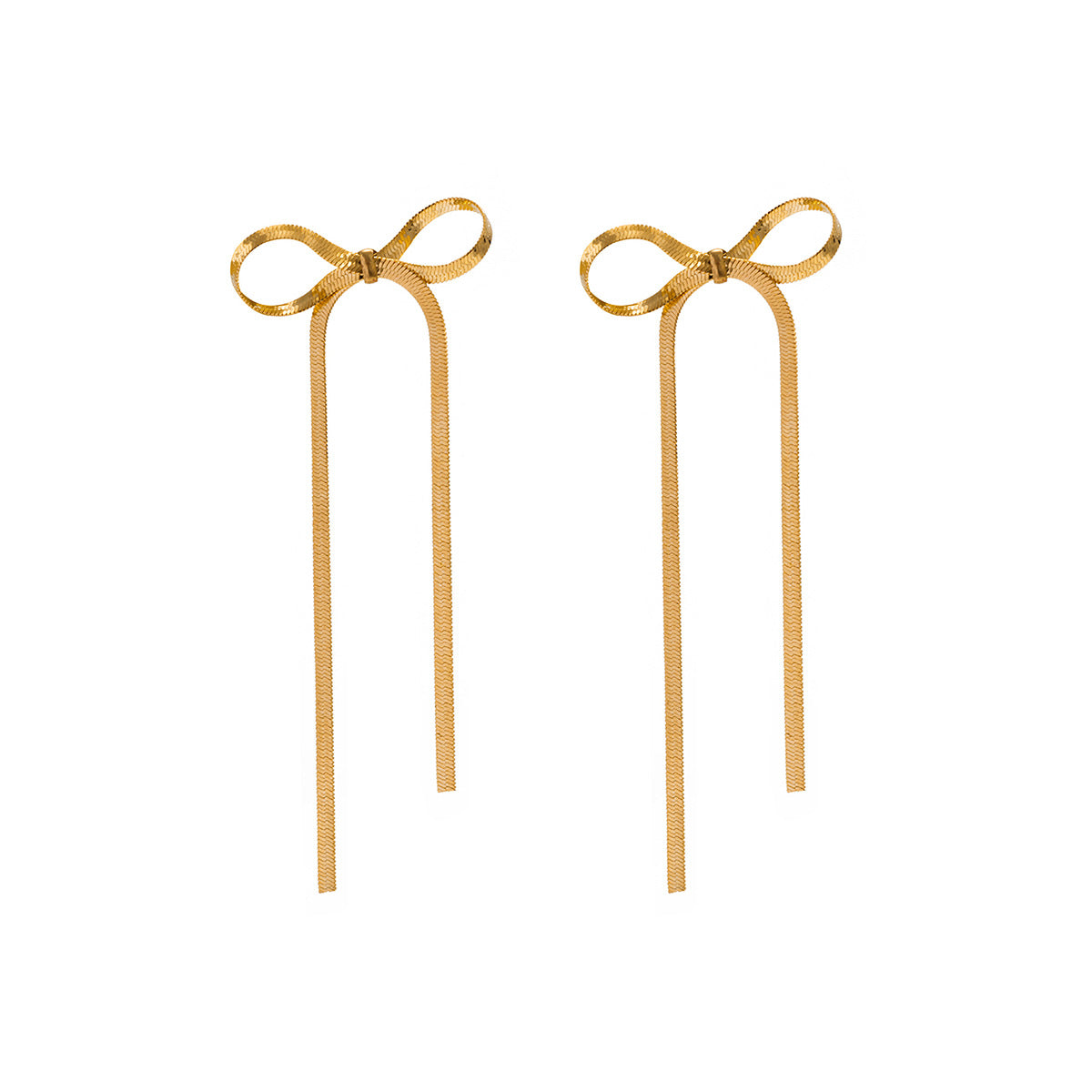 Bow Ribbon Knotted 18K Gold Plated Anti Tarnish Necklace Earring Bracelet Set For women