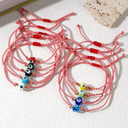 Multi Color Evil Eye Sqaure  Beads Bracelet Wrist Wear For Women Bulk