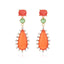 Multi Color Gemstone Gold Plated White CZ Teardrop Dangler Earrings Bulk