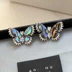 Shall Butterfly Cubic Zirconia Silver Anti Tarnish Stud Earring Bulk