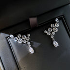 Round Drop Solitaire CZ Silver Anti Tarnish Stud Drop Earring Bulk