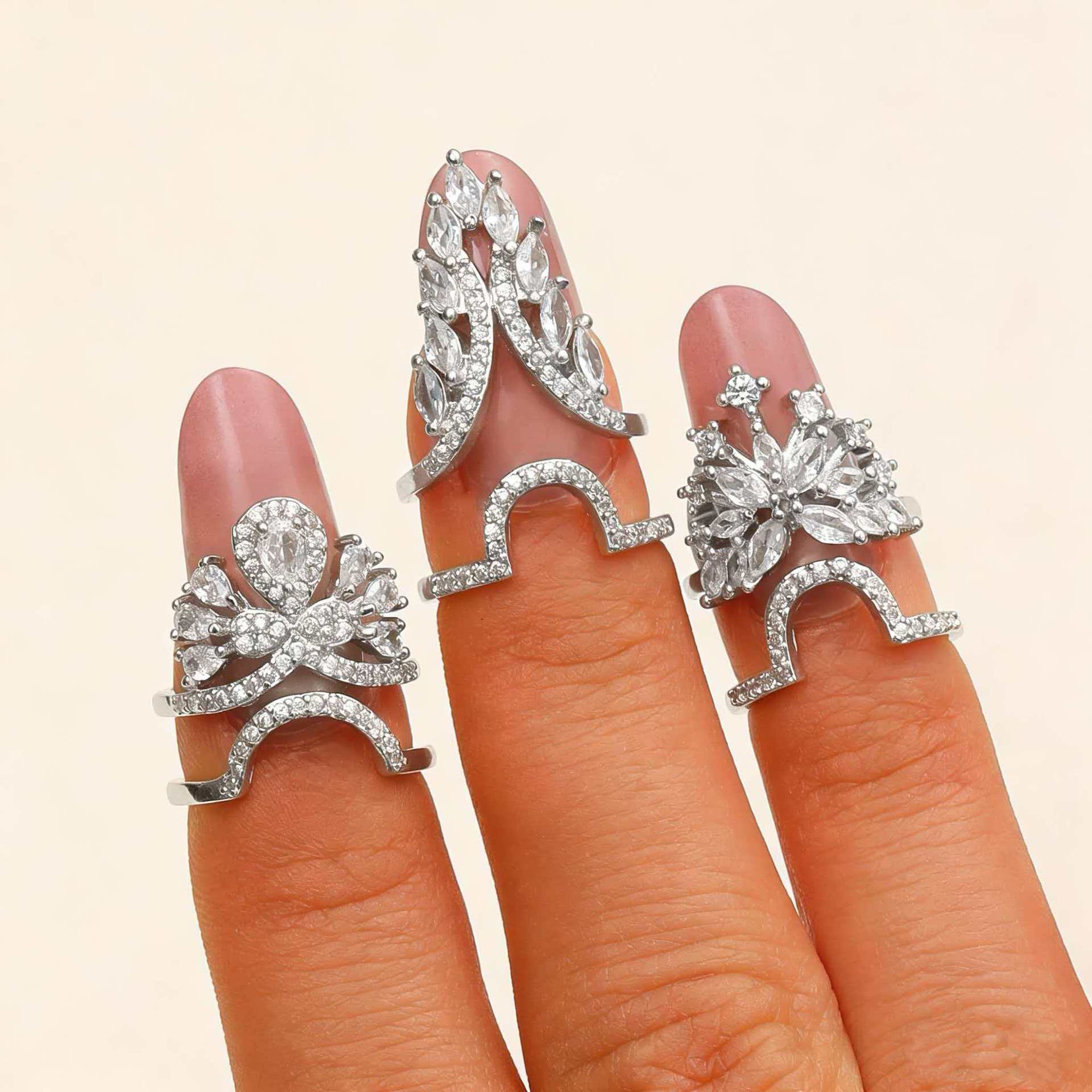 Luxury Multi-Style Marquise Stone Gold Silver CZ Copper Ring Wholesale Secondary image