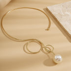 Bow Pearl 18K Gold Hasli Choker Necklace For Women Bulk