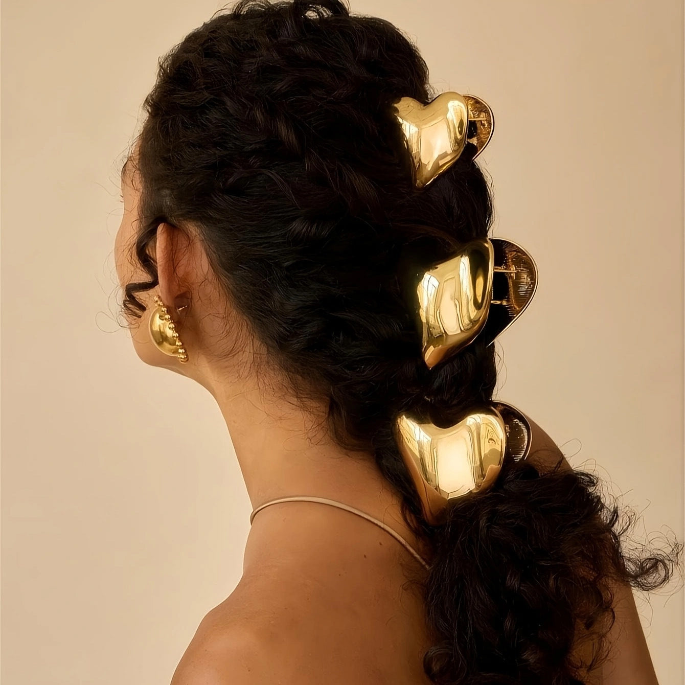Modern Sculpted Heart Silver Plated Plain Alloy Hair Accessories Bulk