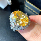 Oval Silver Gemstone Cubic Zirconia Anti Tarnish Adjustable Ring Bulk