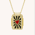 Heart CZ 18K Gold Red Black Anti Tarnish Necklace Pendant Chain Bulk