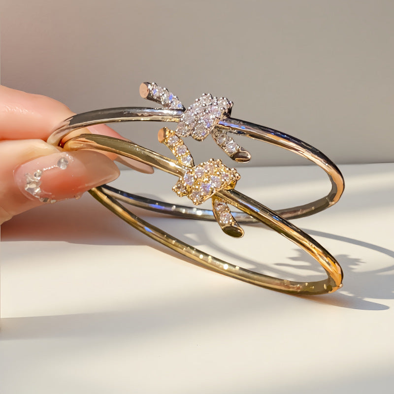 Designer Floral Dual Tone Gold Silver Plated CZ Copper Cuff & Kada Bulk