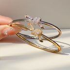 Designer Floral Dual Tone Gold Silver Plated CZ Copper Cuff & Kada Bulk