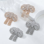 Bow 18K Gold Rhinestone Dangler Earring For Women Bulk
