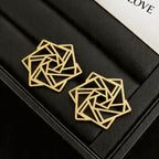 Gold Geometric Abstract Plain Stud Earrings For Women Bulk